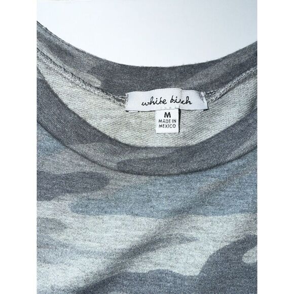 White Birch Soft Knit Dress Casual Blue Gray Camo Shift Teacher Knee Length Med - Picture 9 of 10